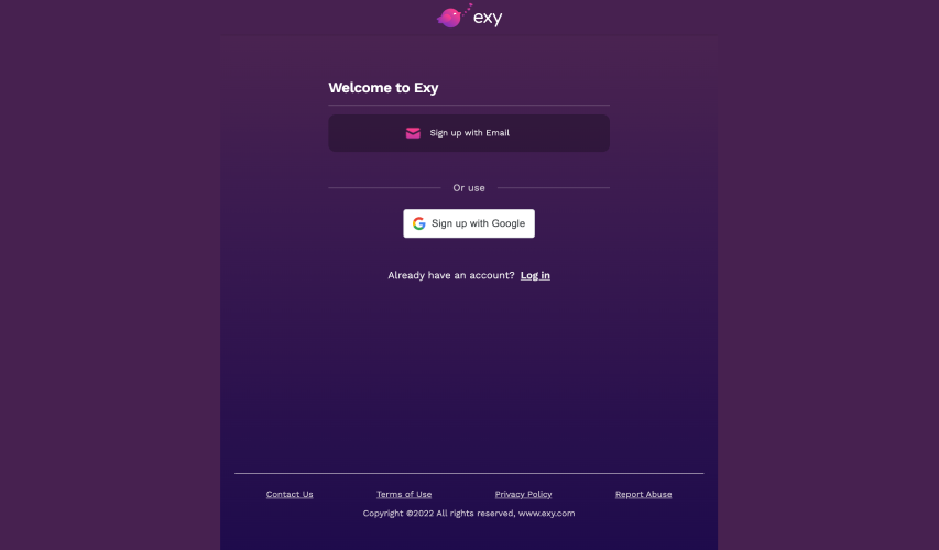 signing up on exy