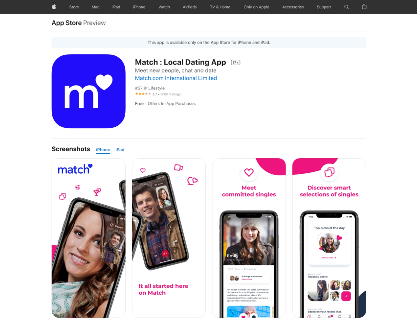 match.com mobile app